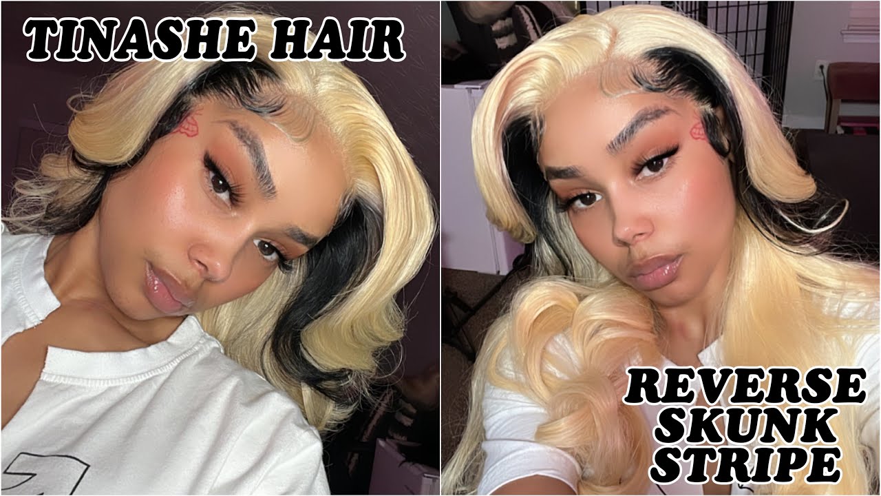 TrendSetter ✨🦨 Reverse Skunk Stripe  *detailed* Wig Install ft TinasheHair