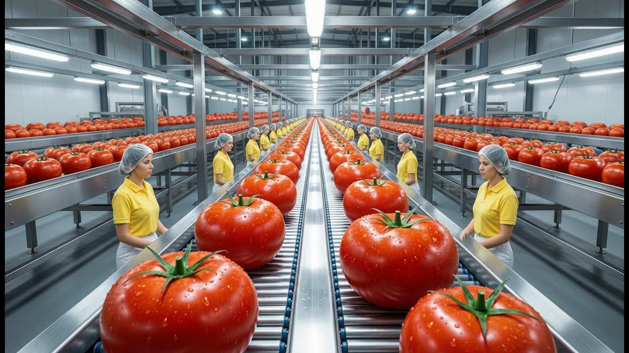 Inside a Modern Ketchup Factory: From Fresh Red Tomatoes to Smooth, Tangy Perfection (Full Process)