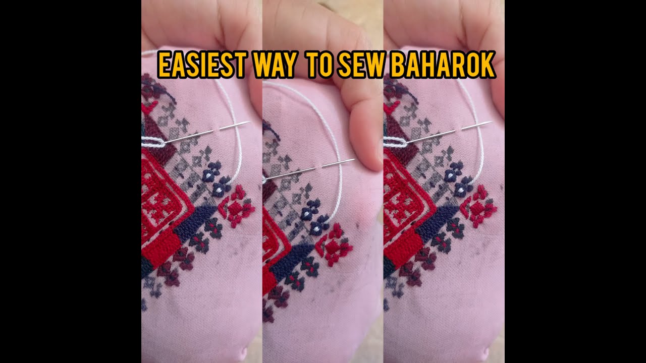 easiest way to sew baharok| hand embroidery | by Arfa balochi duch