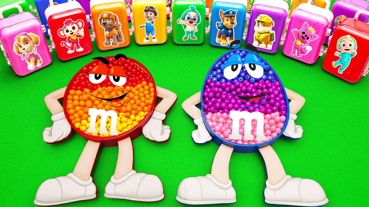Satisfying ASMR | Making Rainbow M&M Bathtub by Mix SLIME in Suitcases CLAY Coloring