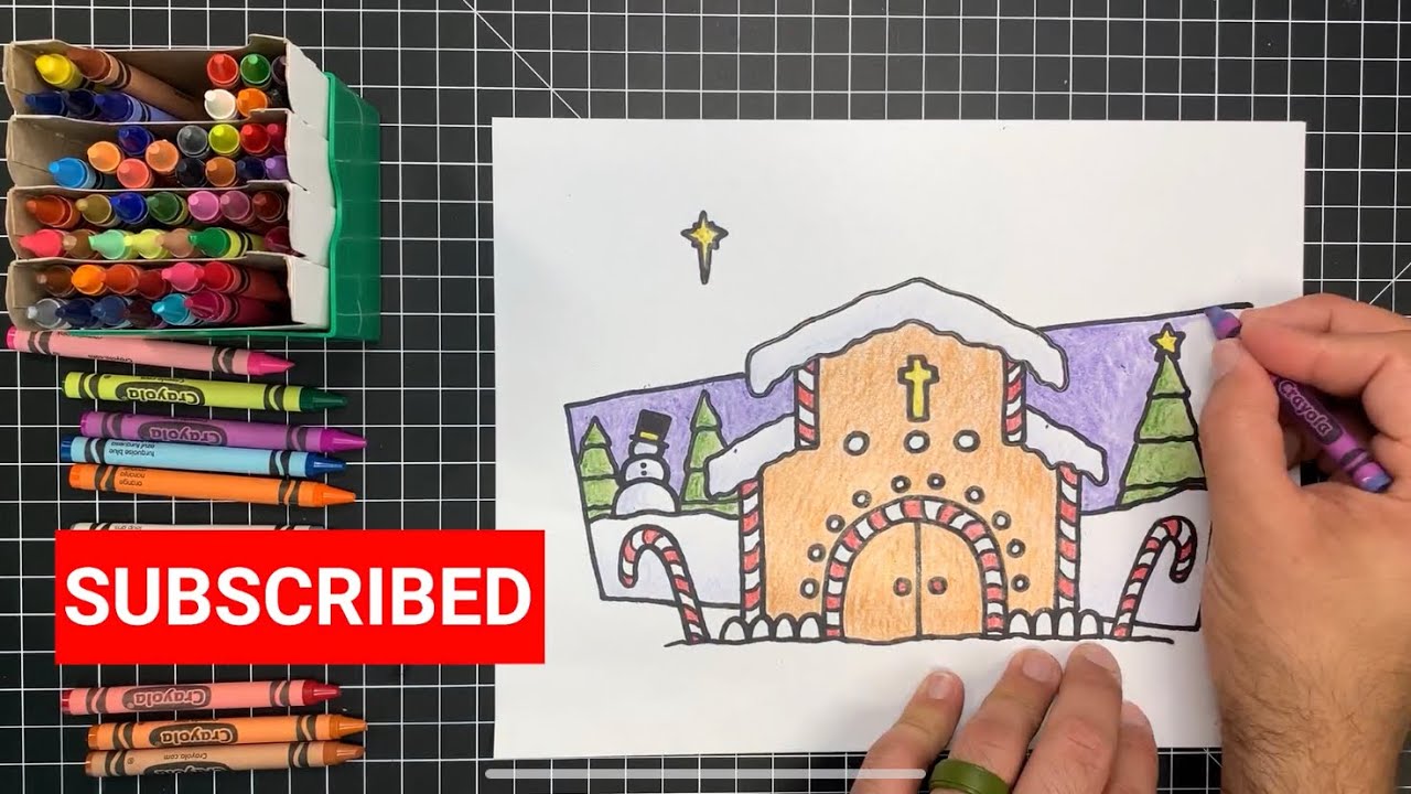 HOW TO DRAW A GINGERBREAD HOUSE!! (Christmas Drawing For Kids)