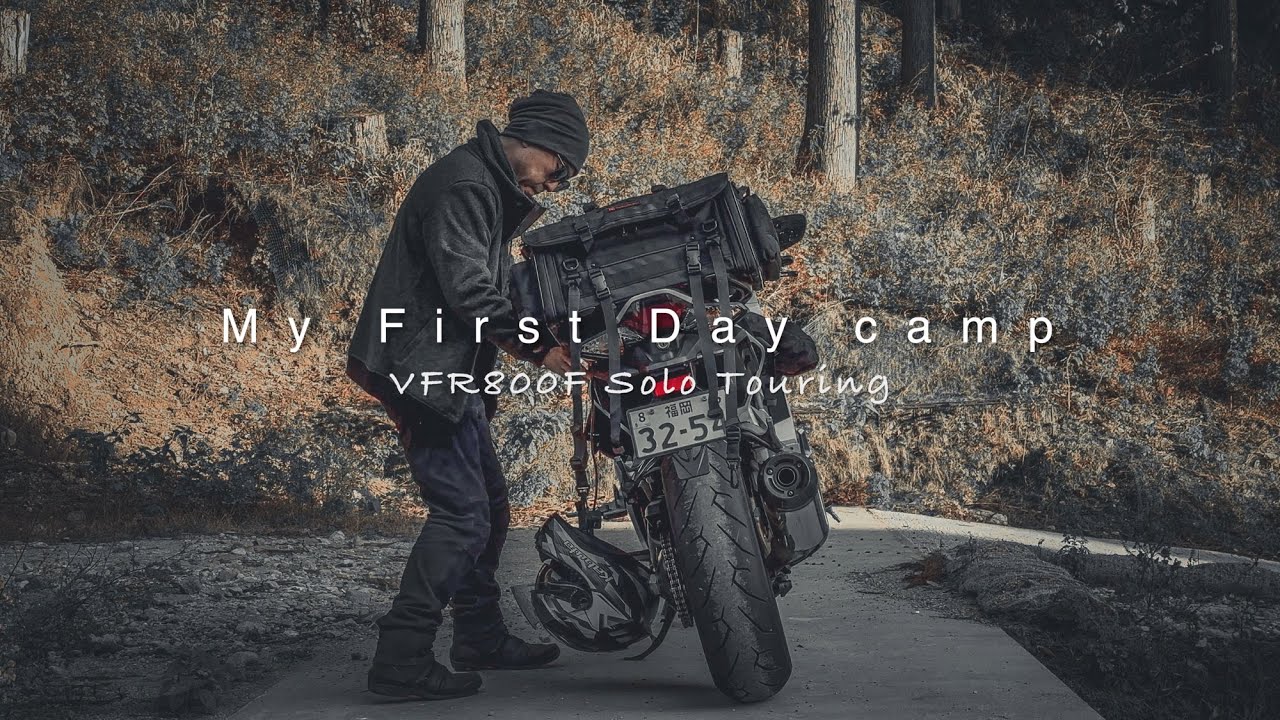初めてのデイキャンプツーリング　峡谷の美しい紅葉とバイクソロキャンプ　Silent Vlog　ASMR　VFR800F