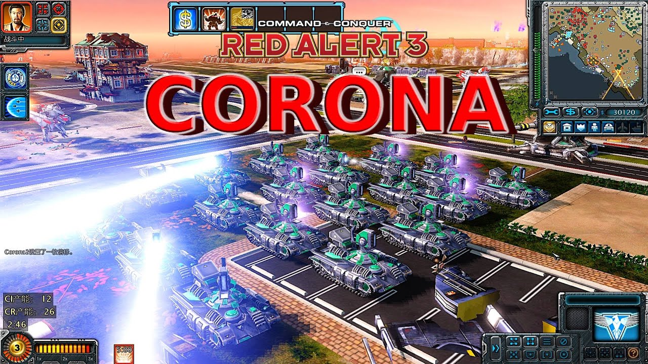 Red Alert 3 Corona MOD Allies in PVE MAP | Attack Range Matter!