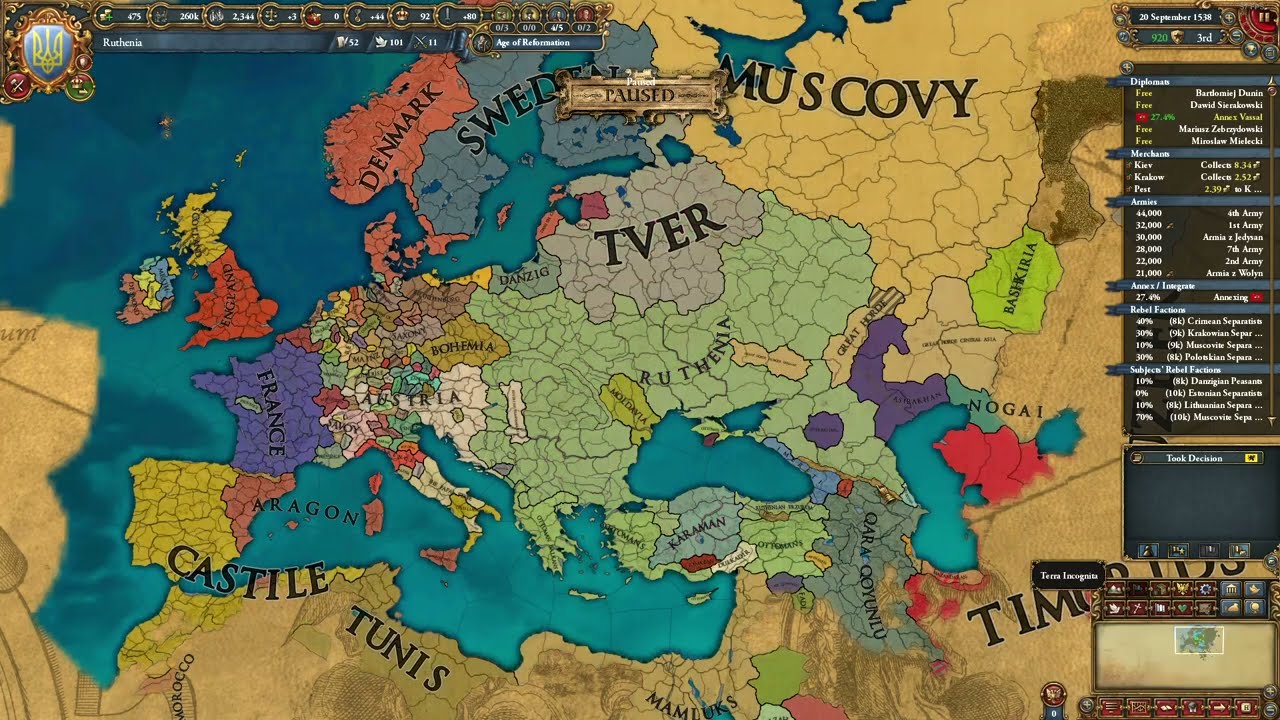 EU4 TİMELAPSE | Poland-Ruthenia  | NO LOANS | 1.32
