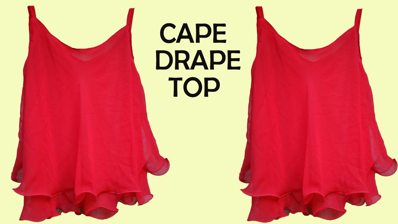 designer cape drape top for girls /women DIY