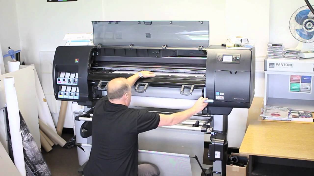 How to load a HP Z6100 designjet printer