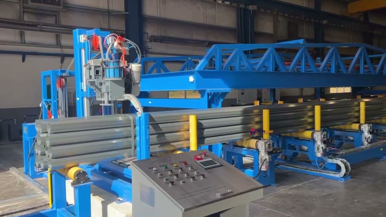 Automated Steel Pipe Handling & Packaging System with Stacking, Strapping & Discharge/Storage Line