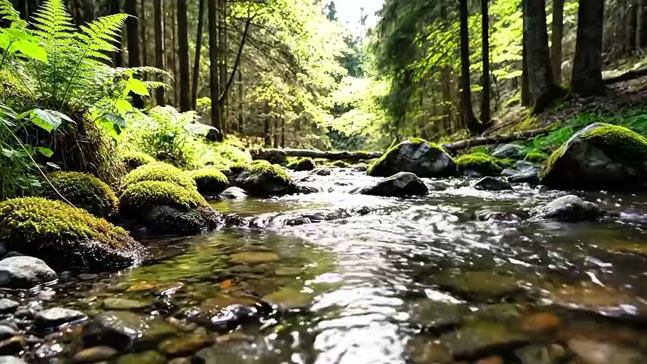 Secret Forest Stream Ambience 🌿 | Calm Nature Water Sounds for Focus, Study & Relaxation
