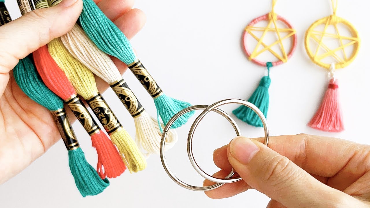 Как сделать ловец снов с помощью ниток для вышивания | DIY easy embroidery thread craft idea