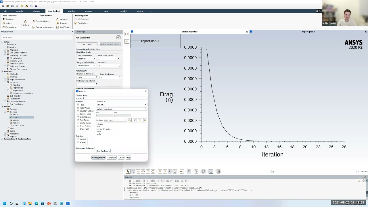 [Ansys Fluent Tutorial 2] Steady state flow around a cylinder