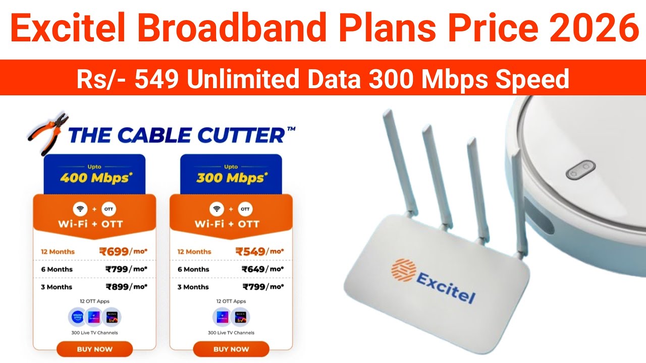 Excitel Broadband Plans⚡Best Internet in 2026?⚡Unlimited Speed & No FUP⚡