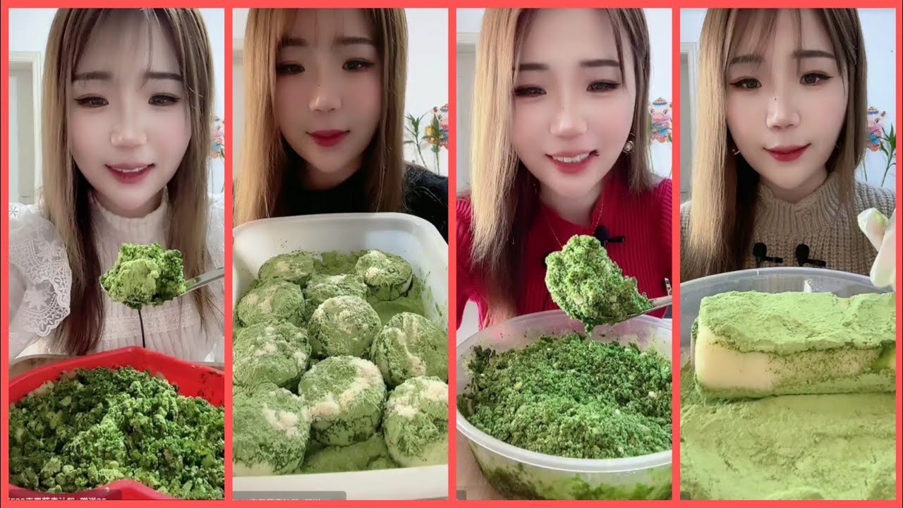 ASMR REFROZEN SHAVED AND FOAM ICE EATING WITH MATCHA AND MILK POWDER