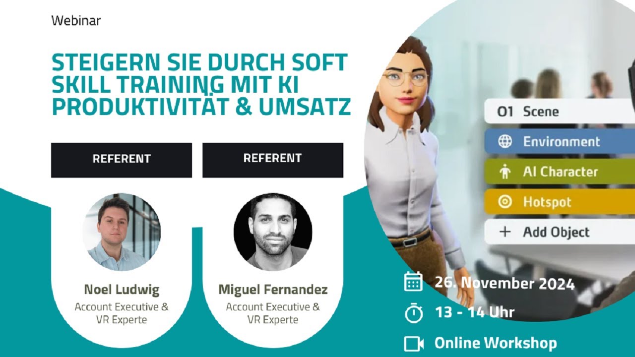 Webinar: Steigern Sie Ihre Produktivität & Umsatz durch Soft Skill Training mit KI  | 3spin Learning