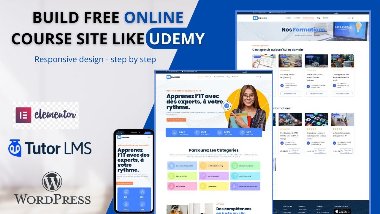 Comment CREER une plateforme de formation en ligne comme UDEMY avec WordPress en 2025