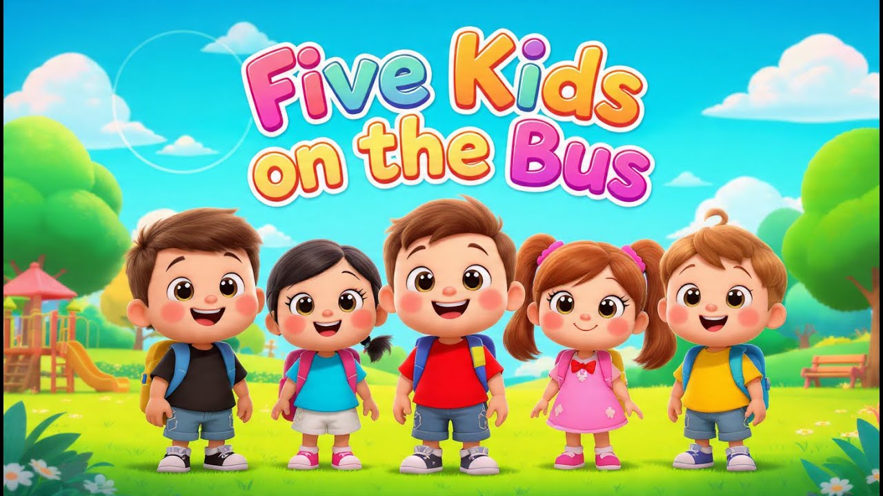 Five Kids on the Bus 🚌 / बस में पाँच बच्चे 🚌 / بس میں پانچ بچے 🚌 / For Kids Poem / Study Poem....