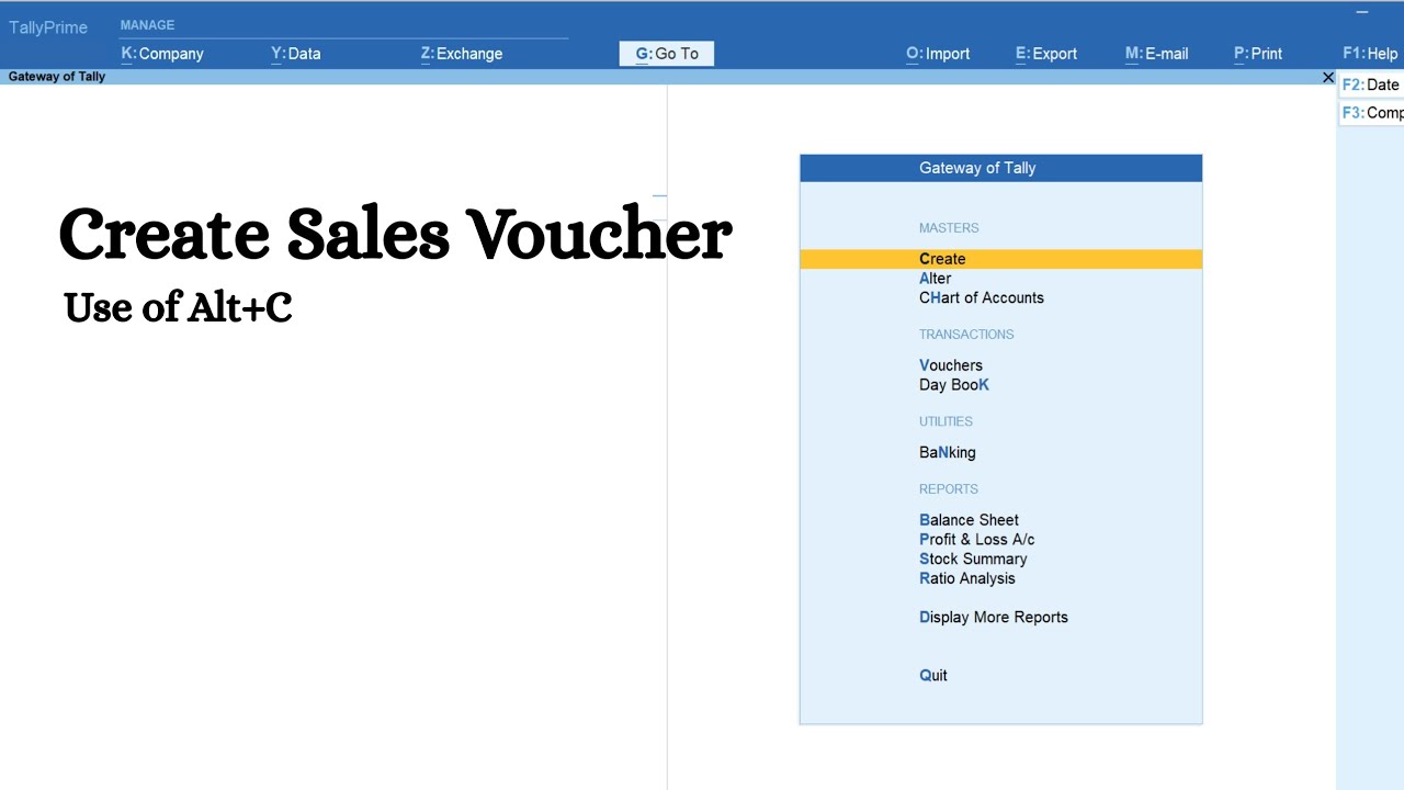 Sales Voucher Entry Step by Step