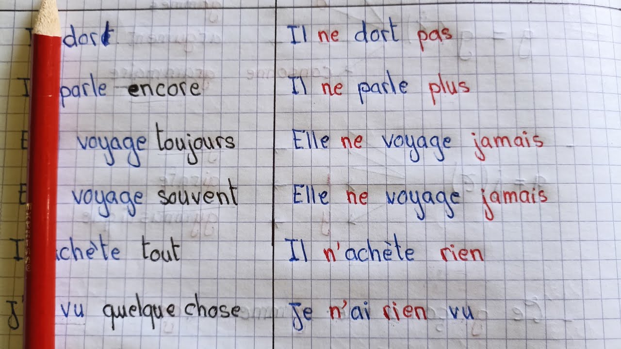 La phrase affirmative et la phrase négative .