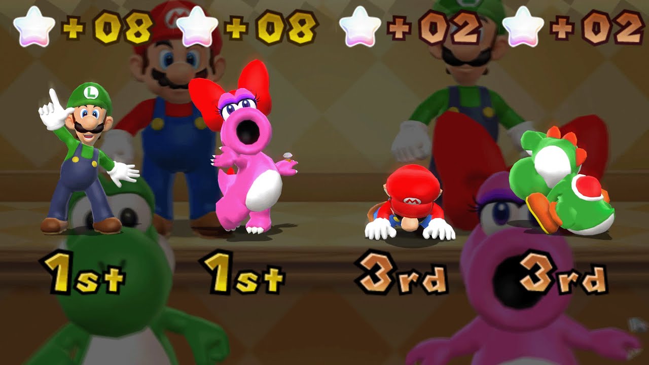 Mario Party 9 - Mario vs Luigi vs Yoshi vs Birdo - Bowser Station (Master Difficulty)