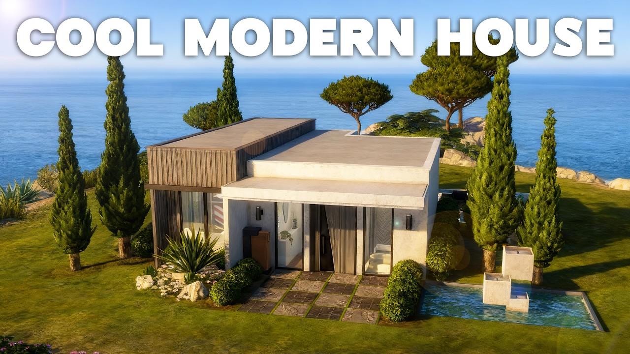 Modern Small Pool House in Tartosa 🌿 | No CC | ASMR Speed Build | The Sims 4
