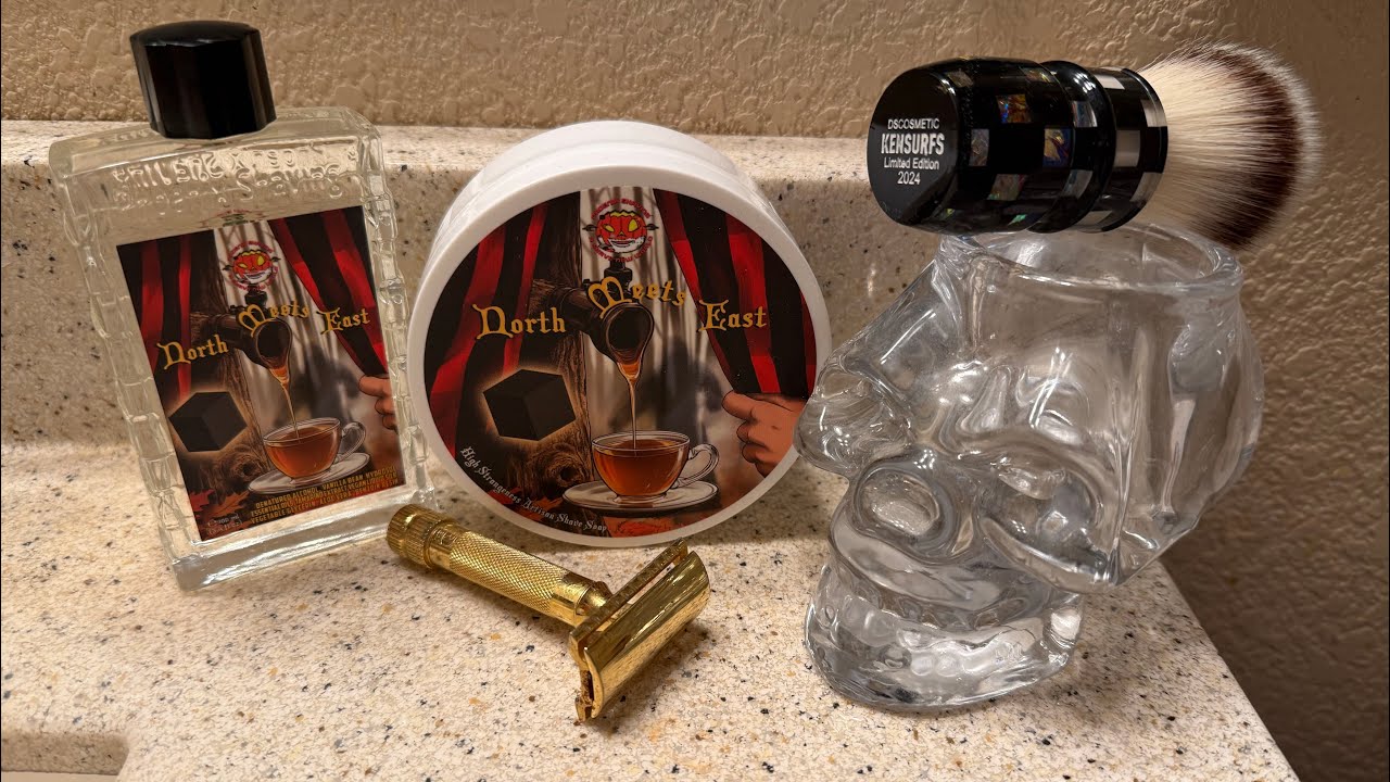 New- PAA’s North Meets East soap and Aftershave, Merkur 34G, Kensurfs Brush & WSG Blade.