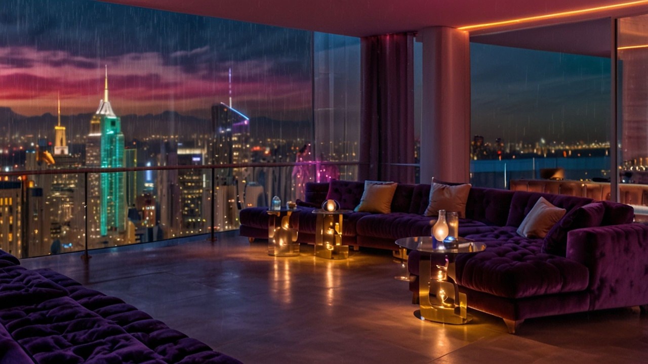 Rainy Night in a Luxury Penthouse 🌧️ | Lofi Beats to Chill & Focus