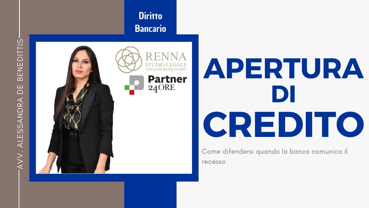 APERTURA DI CREDITO - Avv. Alessandra De Benedittis