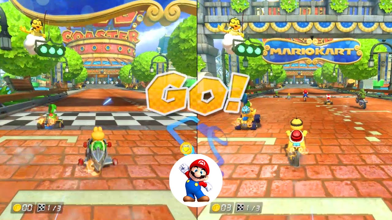 MARIO KART 8 DELUXE gameplay Multiplayer | Koopa Troopa vs Lakitu | Mushroom Cup 200cc🏆