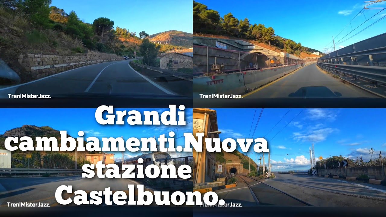 Cantieri in continuo evoluzione,stazione di Castelbuono,modifica statale SS 113.#train #railway 