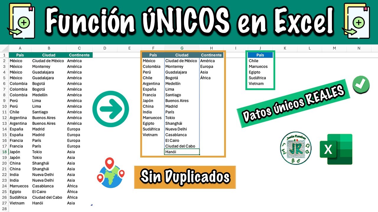 Función ÚNICOS en Excel: Elimina duplicados y detecta registros únicos reales
