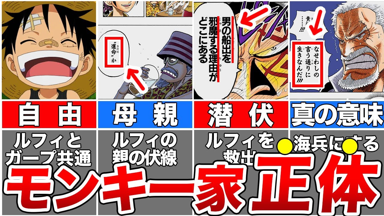 【ワンピース】超重要な家系！モンキー家に隠された真実！ルフィの家族を徹底解説【ゆっくり解説】