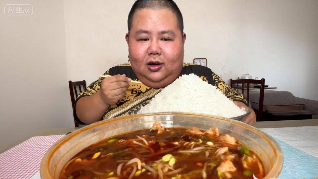 400斤良子今天饿晕了，一份美味的水煮肉片直接让良子胃袋控制住了大脑，猜猜良子一会偷吃什么？   #良子大胃袋 #美食 #吃播#良子大胃袋 #大胃王 #吃播