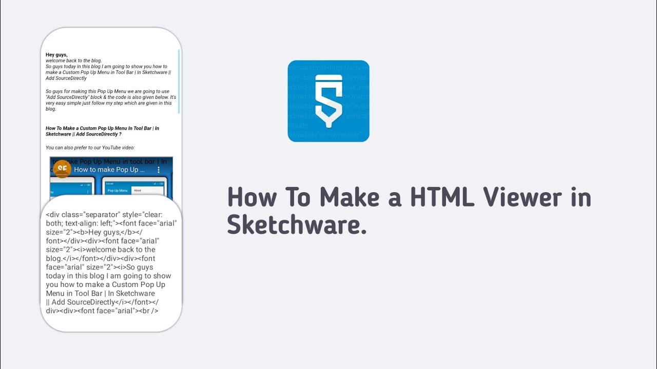 How To Make a HTML Viewer in Sketchware.