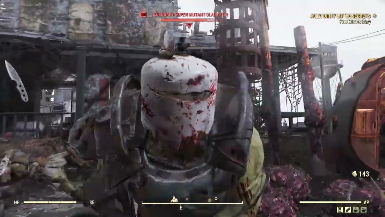 Fallout 76 | Breakthrough Battles with Knife (Super Mutants, Mutant Hound, Floater Gnasher and Raide