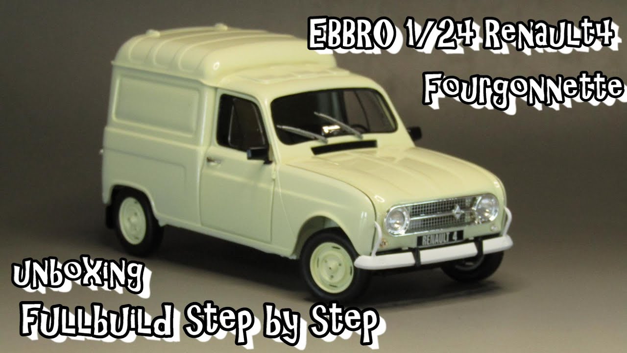 Scale Car Plastic Model EBBRO 1/24 Renault 4L Fourgonnette unboxing fullbuild Step By Step