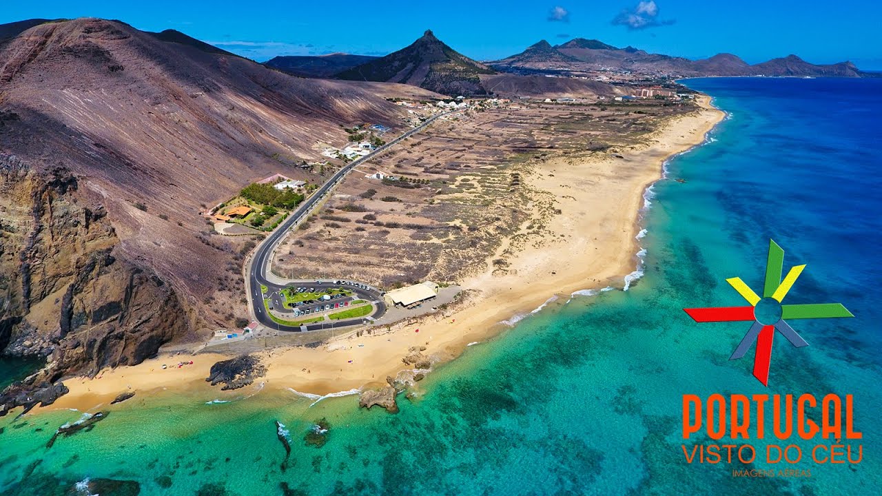 Porto Santo aerial view 🏝️ Ponta da Calheta - Ilhéu da Cal 🏖️ Praia do Cabeço - 4K Ultra HD
