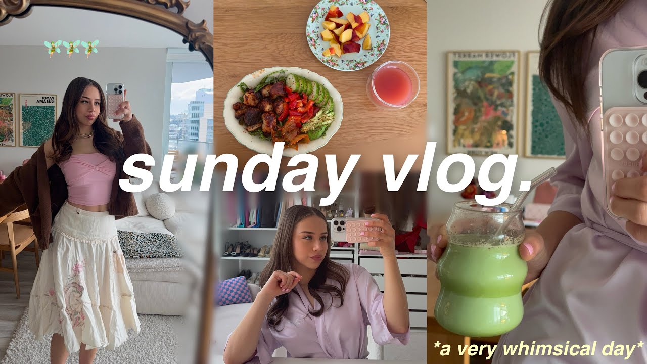 SUNDAY RESET ROUTINE 🧚 cleaning, baking, cooking, self care, + filling my own cup for happiness !