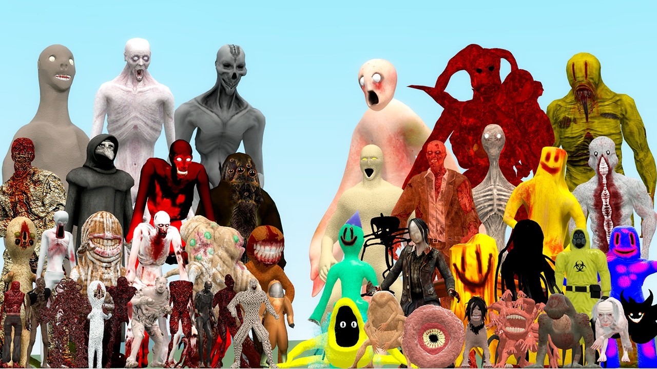SCP 096, SCP 3199 AND SCP 966 CREATURES VS ANOMALY BACKROOMS EXPERIMENTS (Garry's Mod)