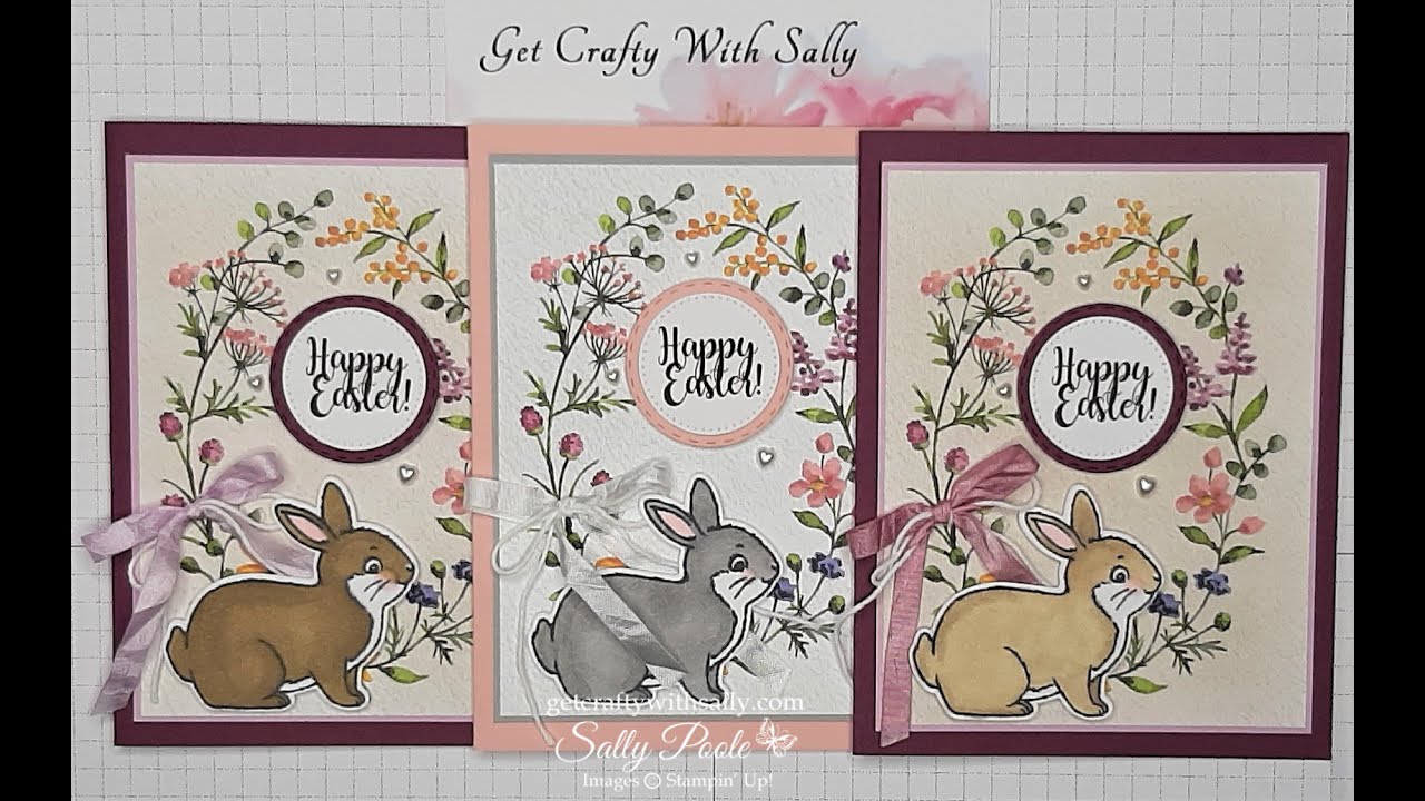 Stampin' Up! Easter Bunny Card with Dainty Flowers DSP