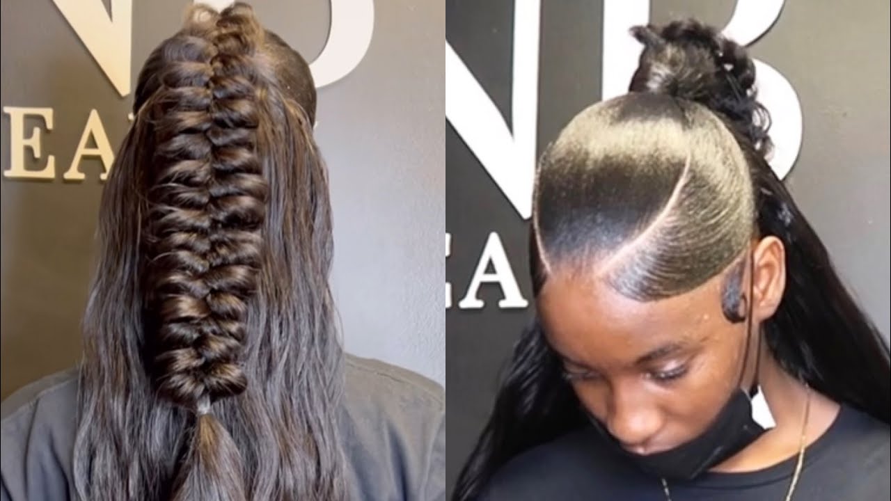 3 part Half up half down ponytail + butterfly braid 😍😍 tutorial