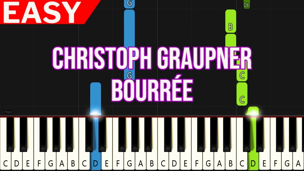 Christoph Graupner - Bourrée | EASY Piano Tutorial