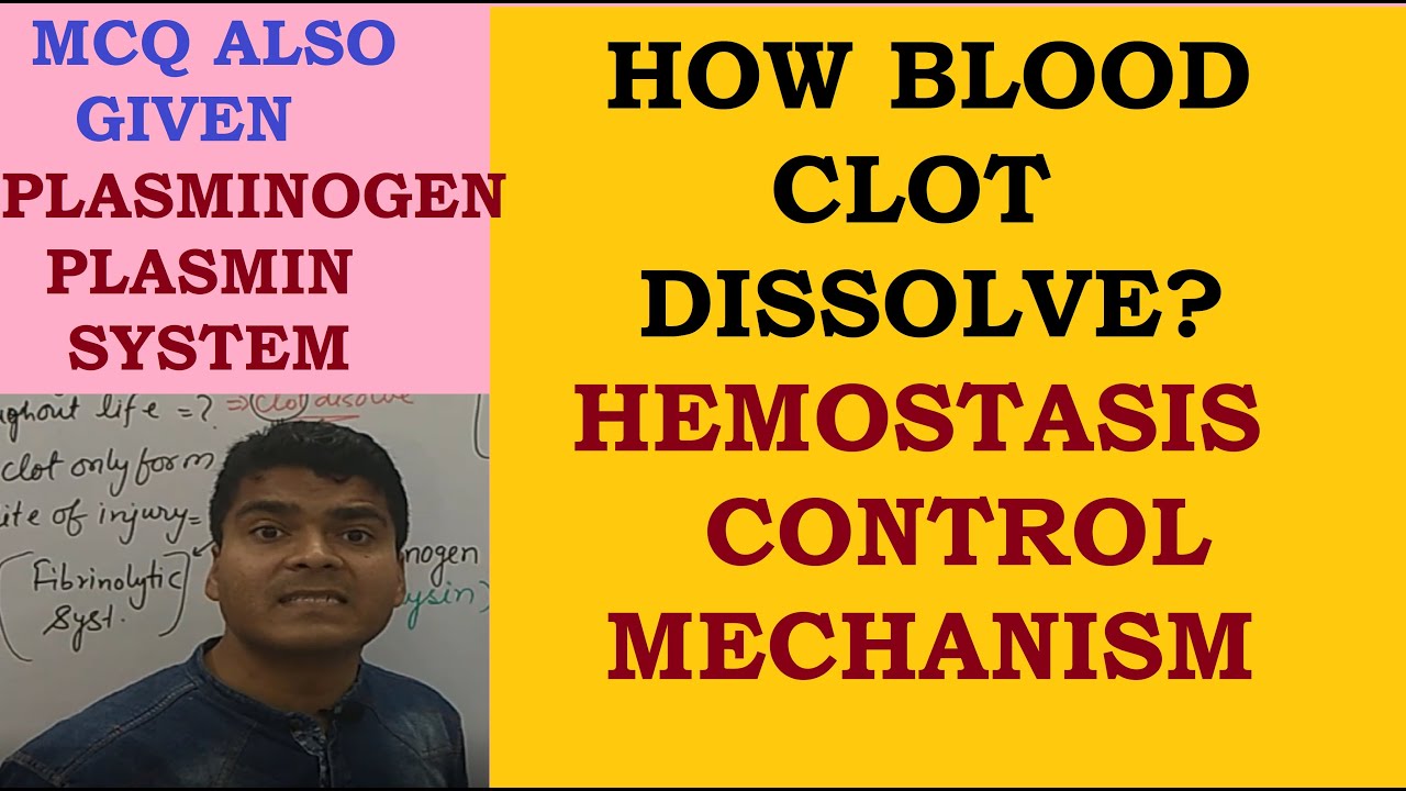 How Blood Clot Dissolve ? | Plasminogen Plasmin System | Hemostasis Control Mechanism | | Blood MCQ