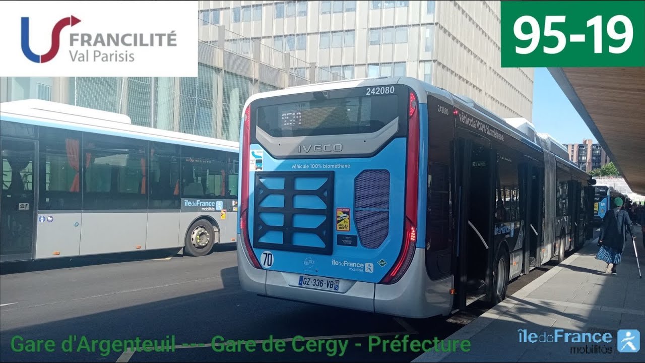 Bus 95-19 Francilité V.P - Urbanway 18 GNV N°242080 Gare d'Argenteuil --- Gare de Cergy - Préfecture