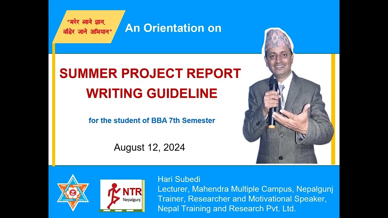 TU BBA Summer Project Report Writing Guideline