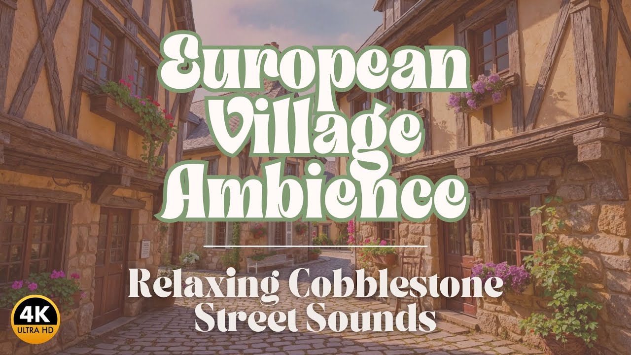 European Village Ambience | Relaxing Cobblestone Street Sounds Loop