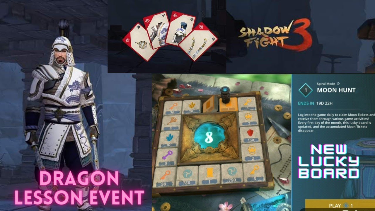 Shadow Fight 3 New Dragon Lesson Event - New Elder's Lion Set Bonus || Moon Hunt New Lucky Board ||