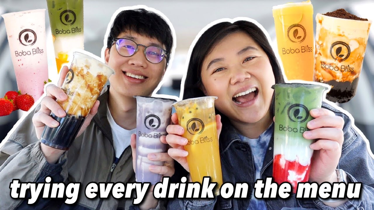 Trying EVERY BOBA DRINK at BOBA BLISS with MY BOYFRIEND | Full Menu Taste Test & Ranking