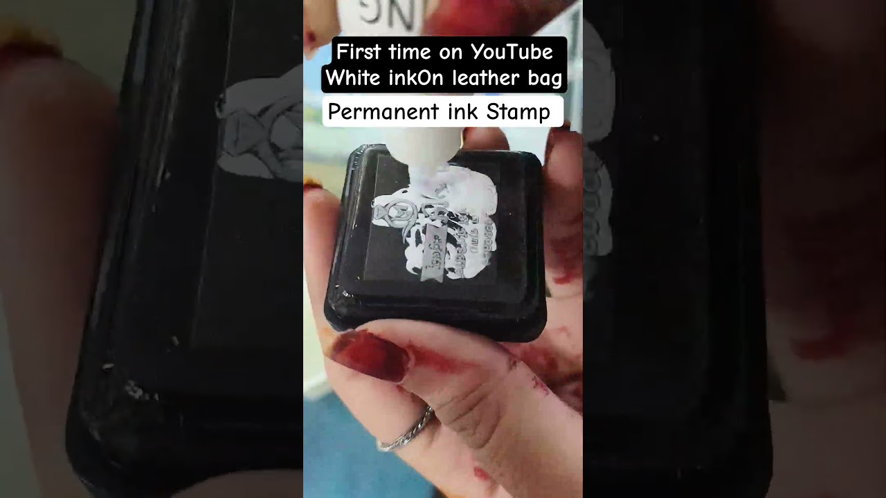 permanent white ink Stamp for plastic & lether packet #whiteink #stampfactory #diy