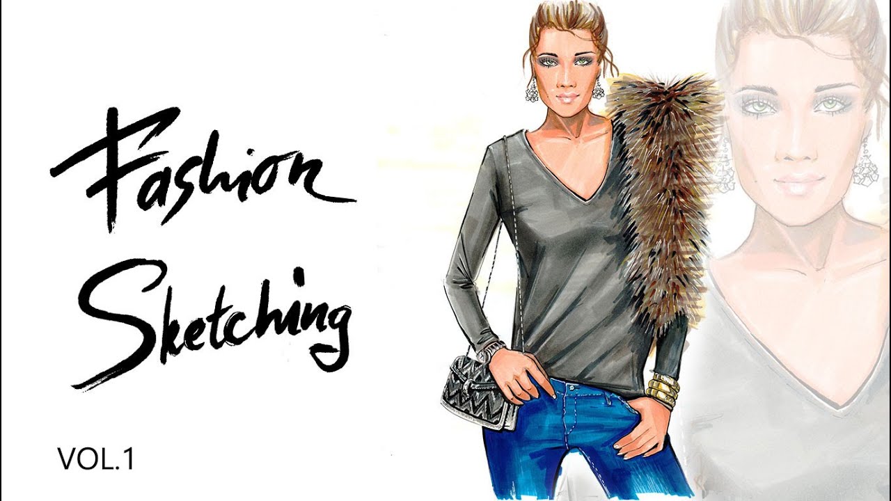 Fashion скетчинг: фактуры меха и трикотажа.