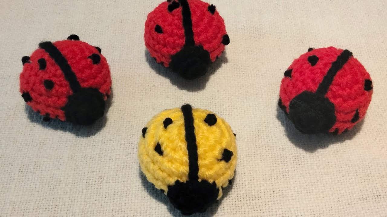 coccinella all' uncinetto 🐞... portafortuna..