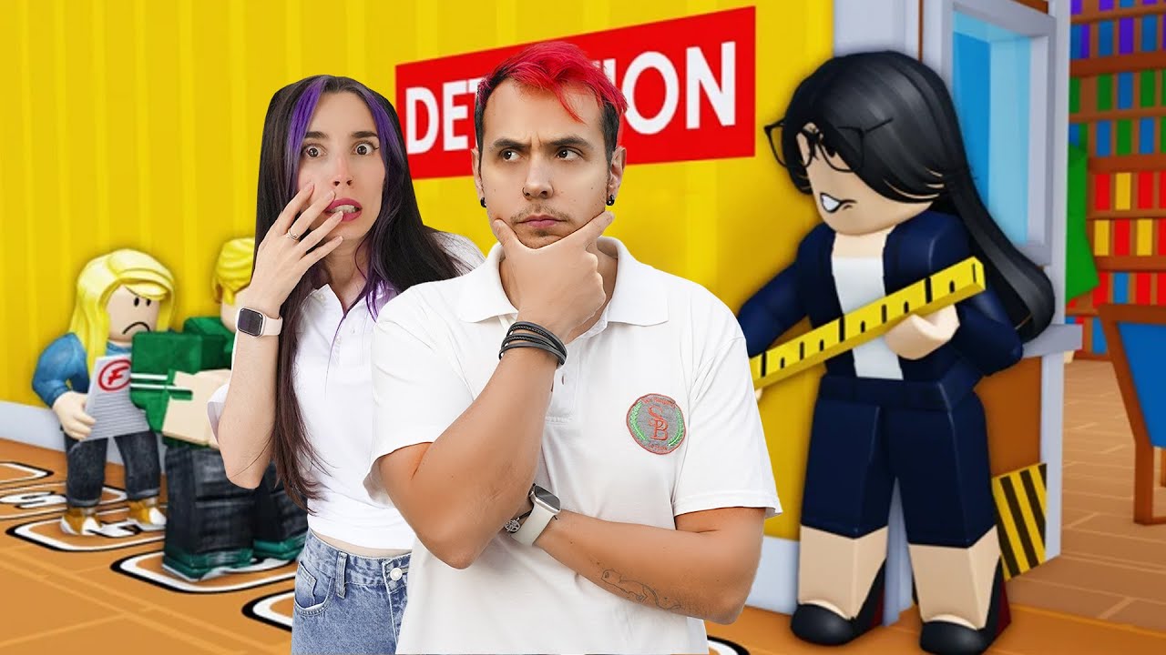 NOS EXPULSAN DE LA ESCUELA POR HACER TRAMPAS ! Detention Line 😡 ROBLOX